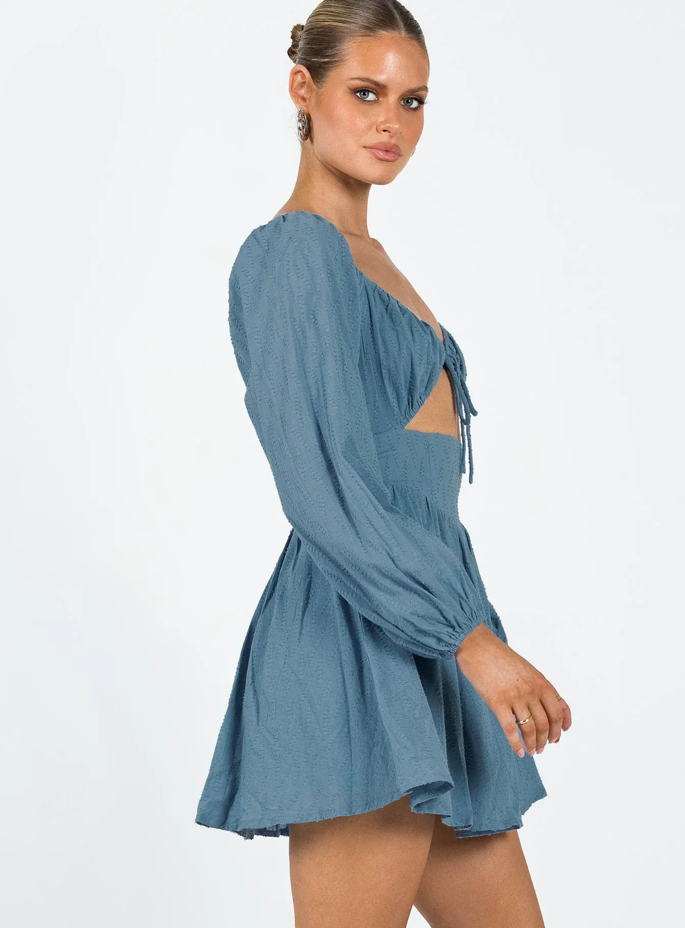 Tennyson Long Sleeve Mini Dress Blue