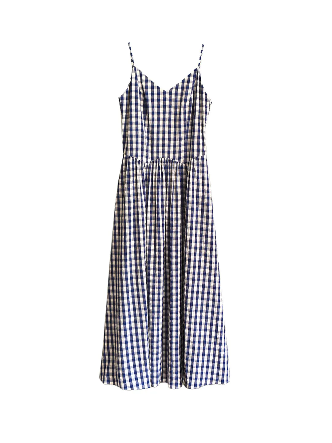 Tinsley Suspender Plaid Dress- Blue