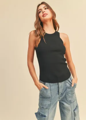 Tucker Classic Ribbed Tank - Black