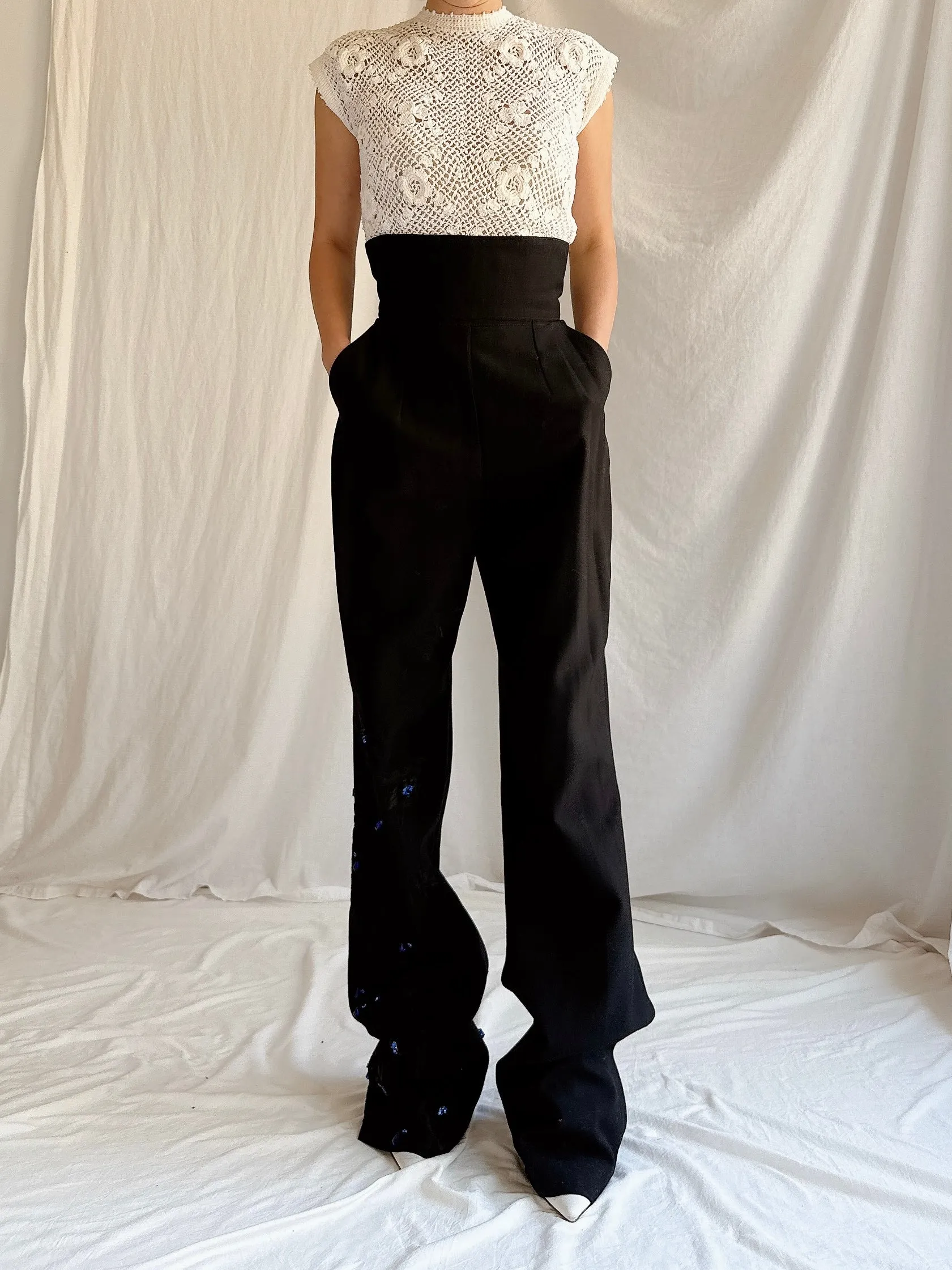 Vintage Angelo Mozzillo Italy Wool Trousers - S/IT 42