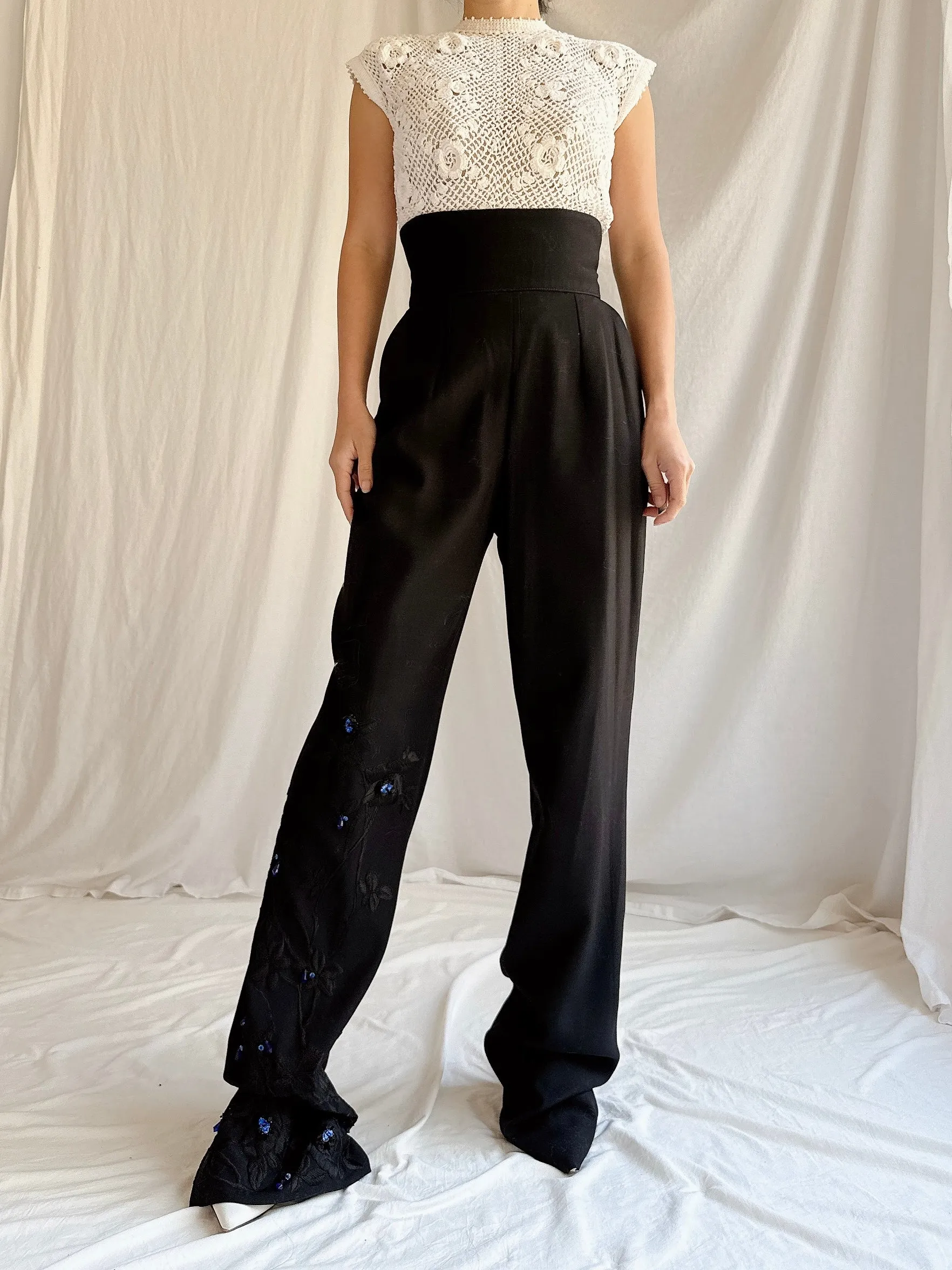Vintage Angelo Mozzillo Italy Wool Trousers - S/IT 42