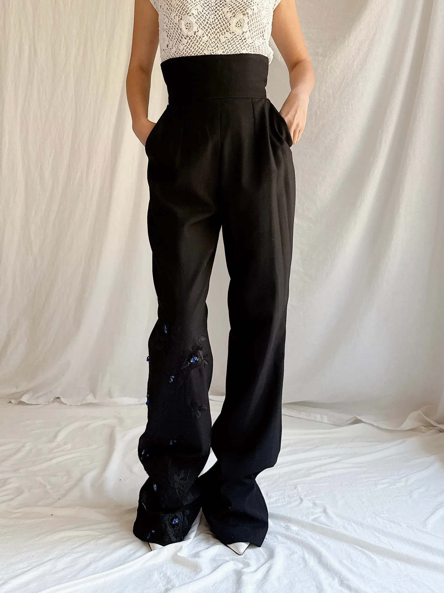 Vintage Angelo Mozzillo Italy Wool Trousers - S/IT 42