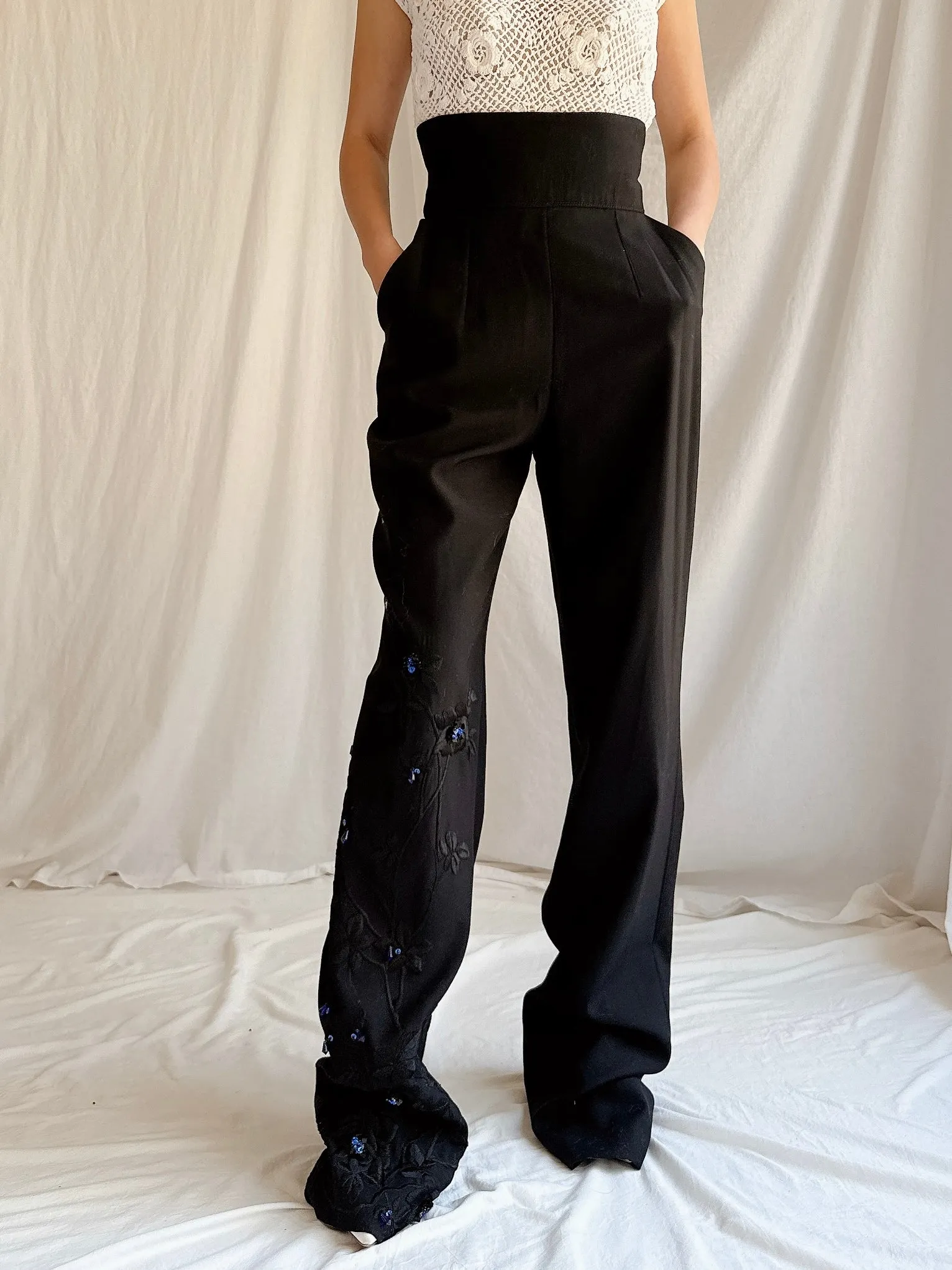 Vintage Angelo Mozzillo Italy Wool Trousers - S/IT 42