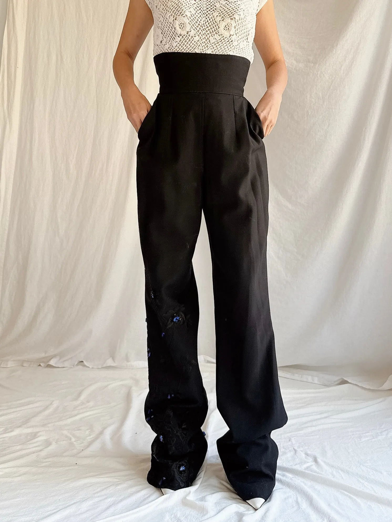 Vintage Angelo Mozzillo Italy Wool Trousers - S/IT 42