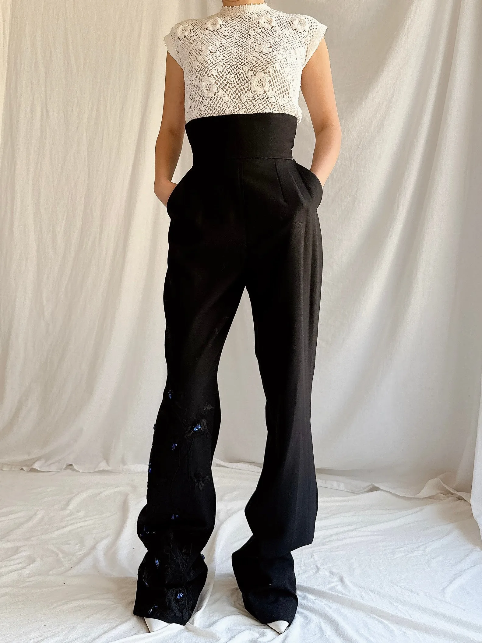 Vintage Angelo Mozzillo Italy Wool Trousers - S/IT 42