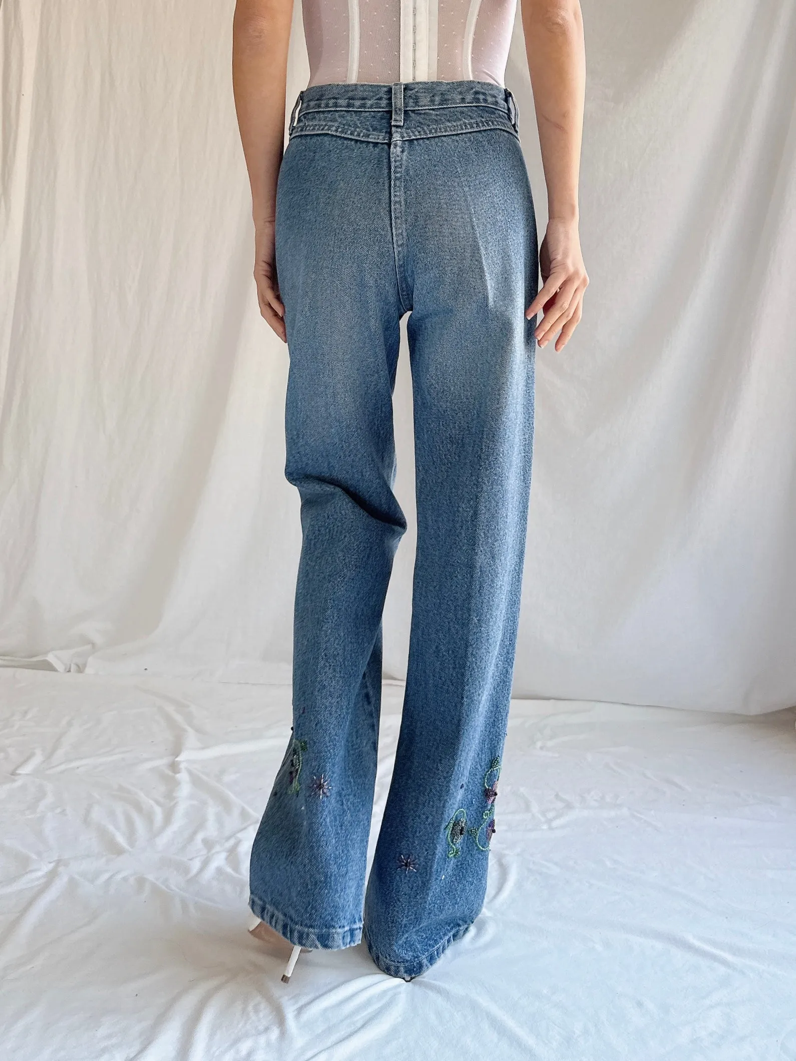 Vintage Emanuel Ungaro Paris Beaded Denim - S/26