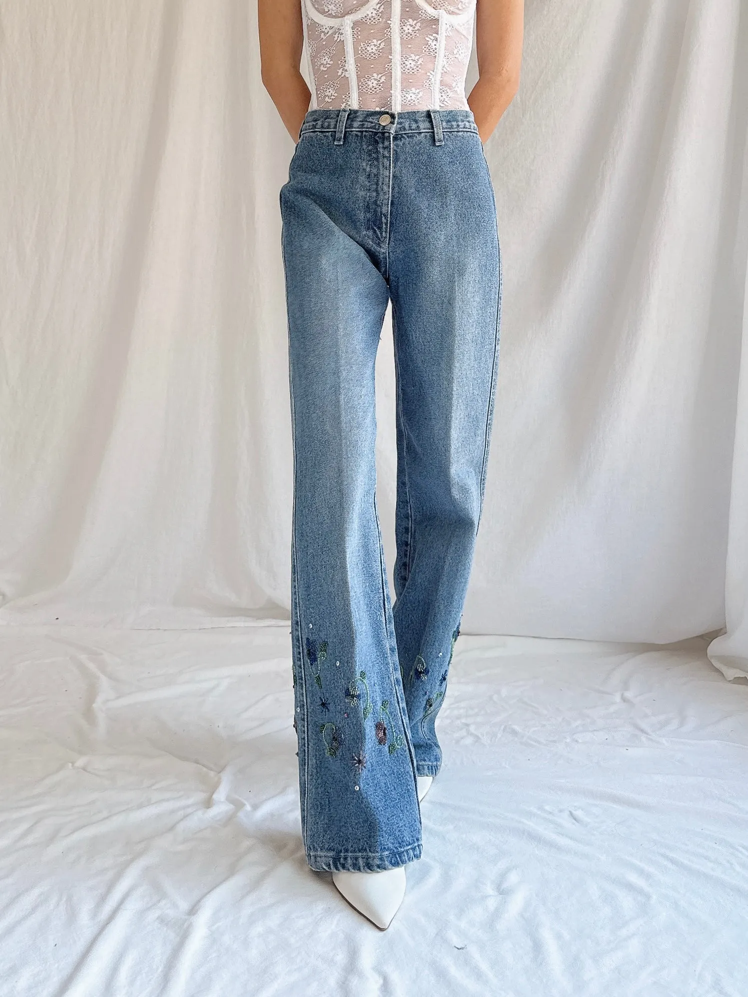 Vintage Emanuel Ungaro Paris Beaded Denim - S/26