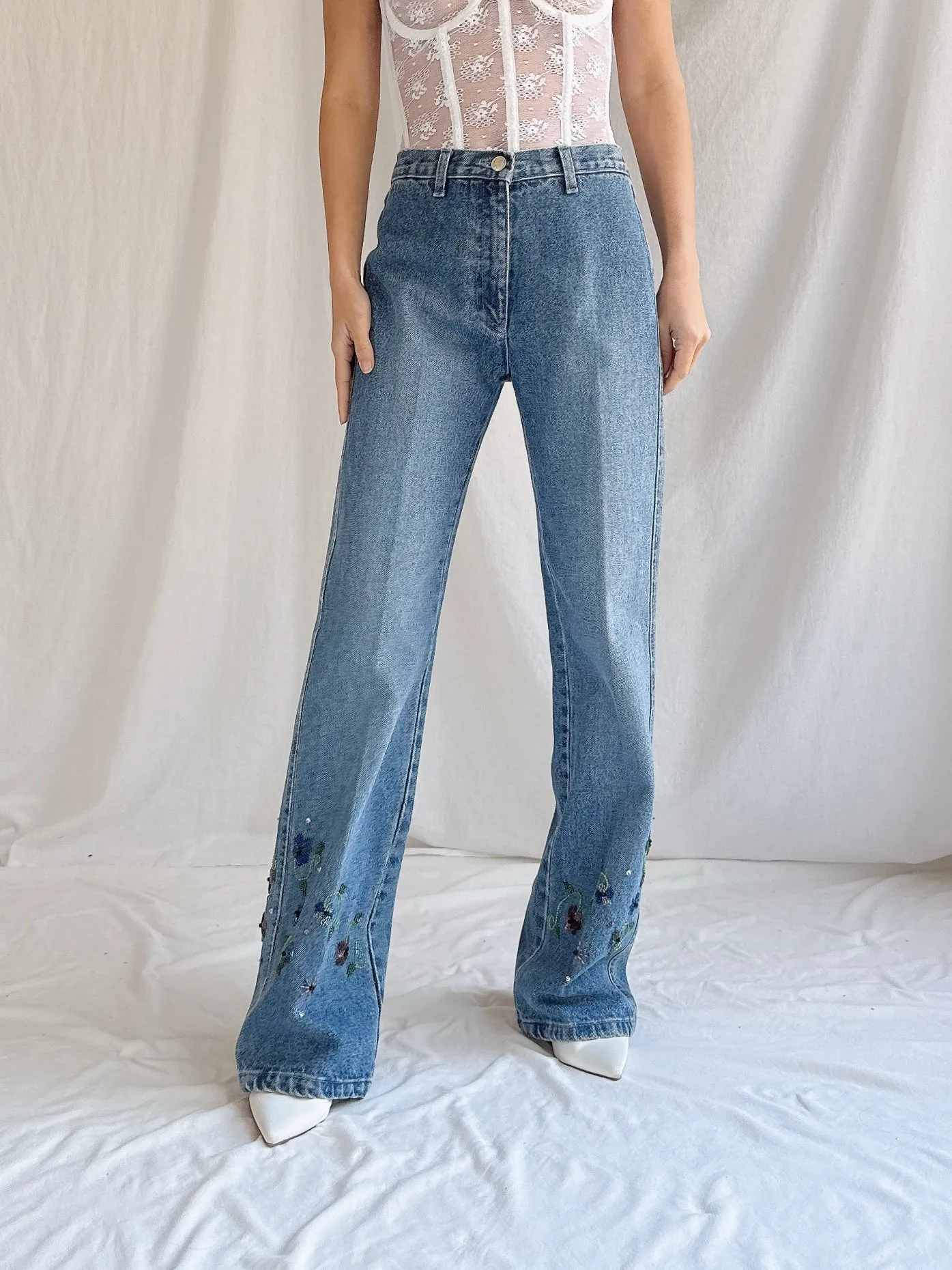 Vintage Emanuel Ungaro Paris Beaded Denim - S/26