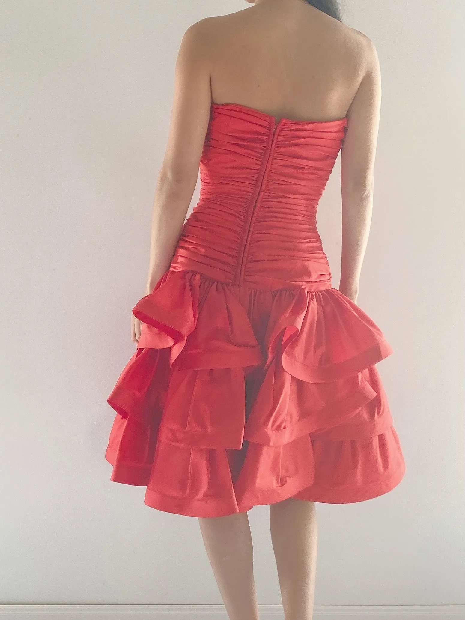 Vintage Shirred Dropped Waist Dress - XS