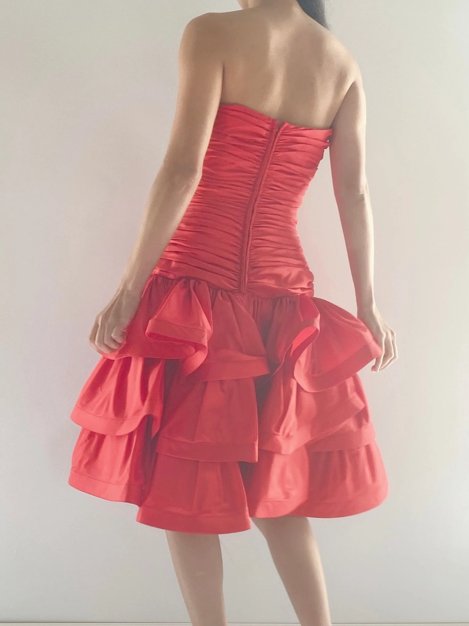 Vintage Shirred Dropped Waist Dress - XS
