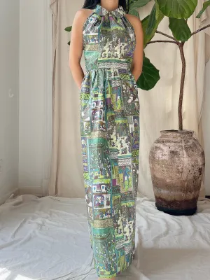 Vintage Silk Blend Printed Dress - S