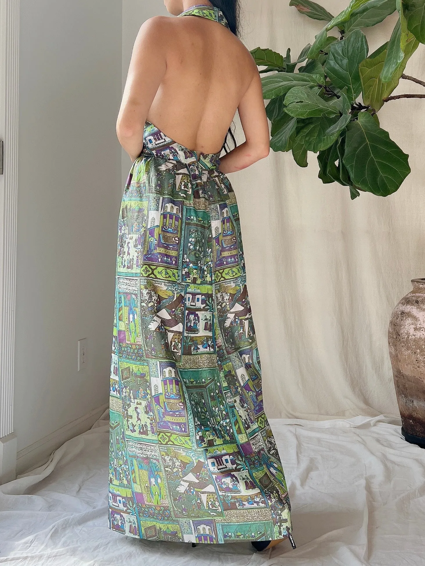 Vintage Silk Blend Printed Dress - S