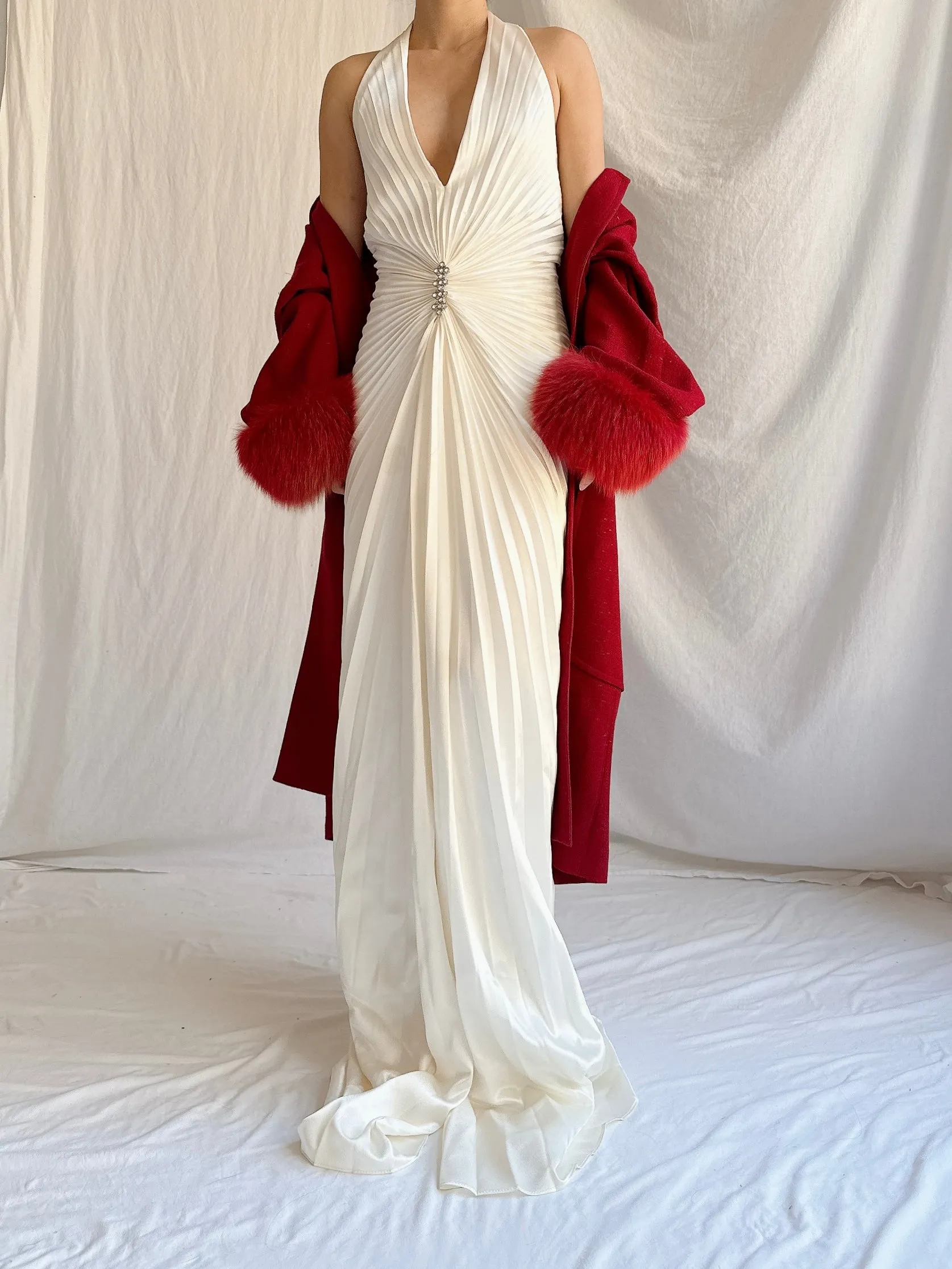 Vintage Wool Fox Fur Coat - M