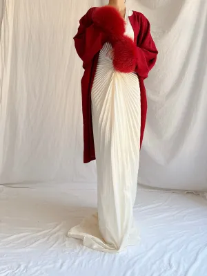 Vintage Wool Fox Fur Coat - M