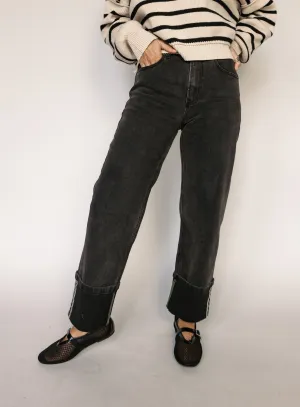 Weston Cuffed Black Denim - Final Sale