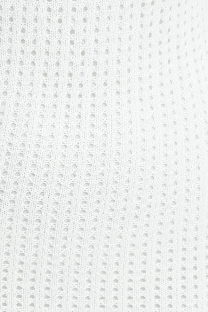 White Crochet Maxi Knit Dress