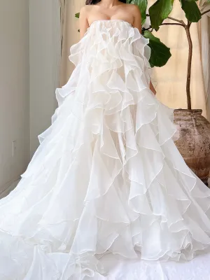 White Ruffled Gown - OSFM